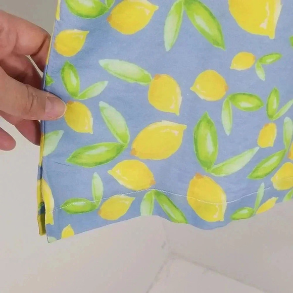 {Brooke Wright} Sleeveless Lemon Print Cotton Top Size XS - Picture 5 of 13